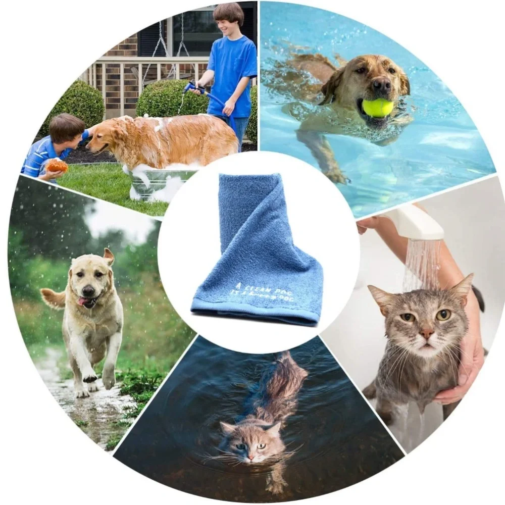 DAN RIVER 100% Cotton Dog Bath TowelDog Grooming Towels Absorbent Dog Towels